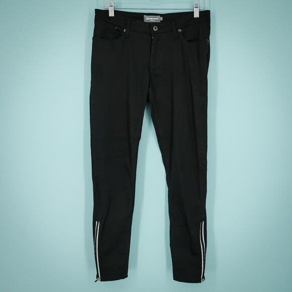 Betabrand Size 27 Black Cigarette Dress Ankle Zip Detail Zip Button Pants - Picture 1 of 6